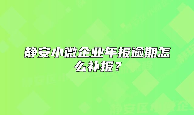 静安小微企业年报逾期怎么补报？