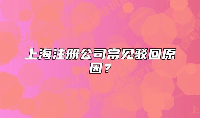 上海注册公司常见驳回原因？