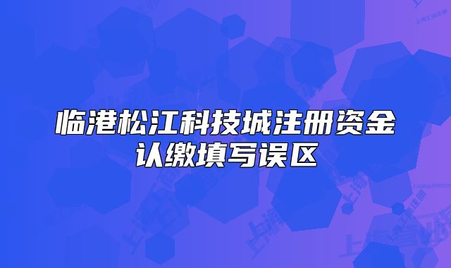 临港松江科技城注册资金认缴填写误区