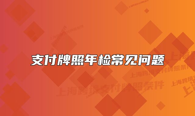 支付牌照年检常见问题