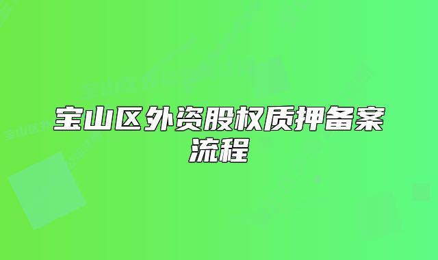 宝山区外资股权质押备案流程