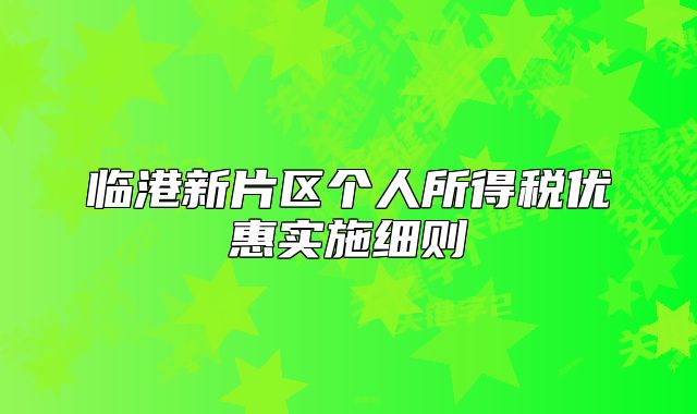 临港新片区个人所得税优惠实施细则