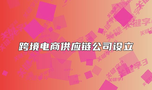 跨境电商供应链公司设立