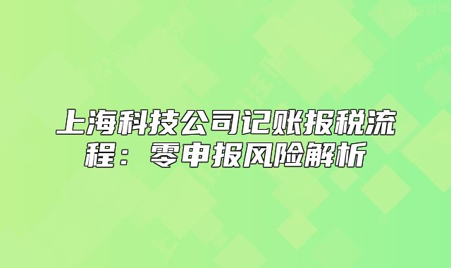 上海科技公司记账报税流程：零申报风险解析