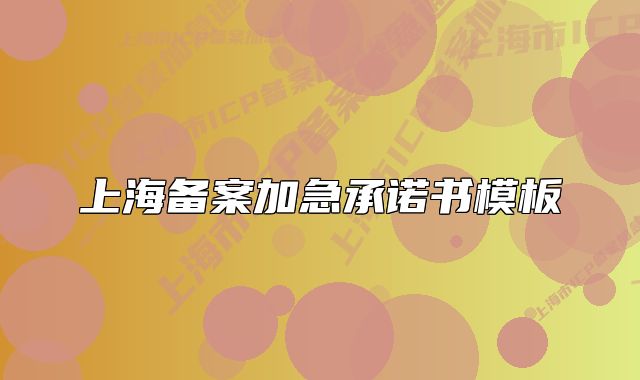 上海备案加急承诺书模板