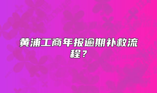 黄浦工商年报逾期补救流程？