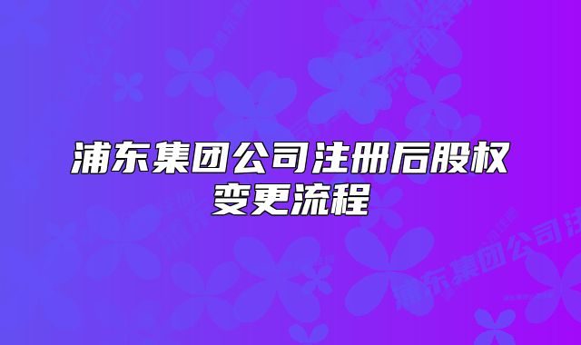 浦东集团公司注册后股权变更流程