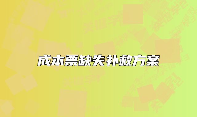 成本票缺失补救方案