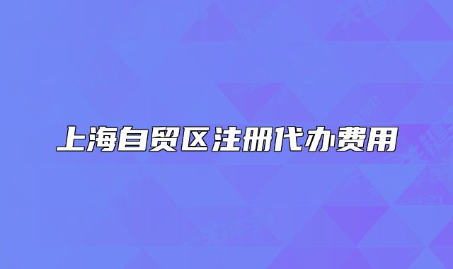 上海自贸区注册代办费用