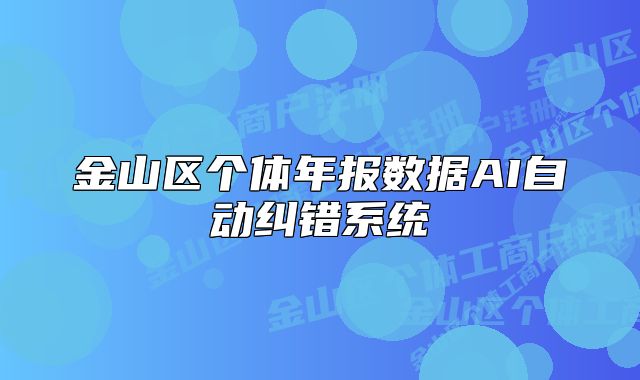 金山区个体年报数据AI自动纠错系统