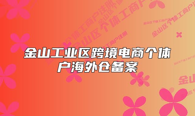 金山工业区跨境电商个体户海外仓备案