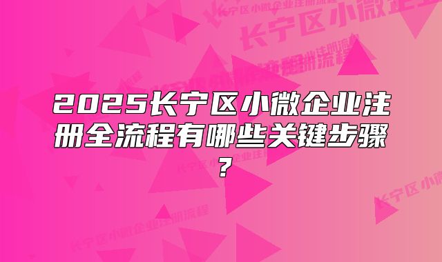 2025长宁区小微企业注册全流程有哪些关键步骤?