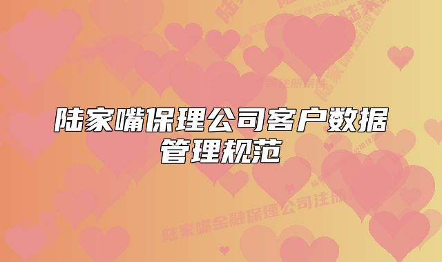 陆家嘴保理公司客户数据管理规范