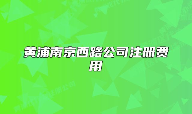 黄浦南京西路公司注册费用