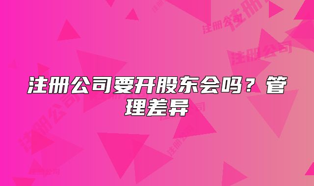 注册公司要开股东会吗?管理差异