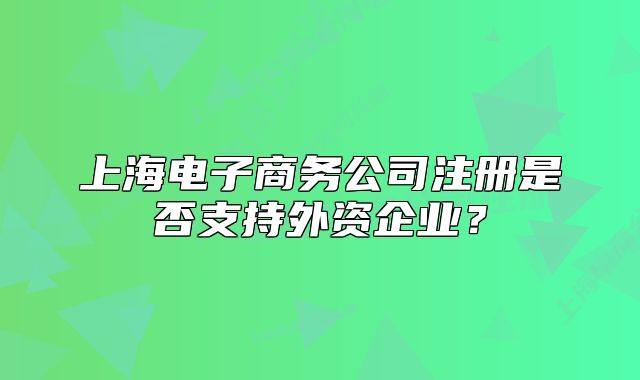 上海电子商务公司注册是否支持外资企业?