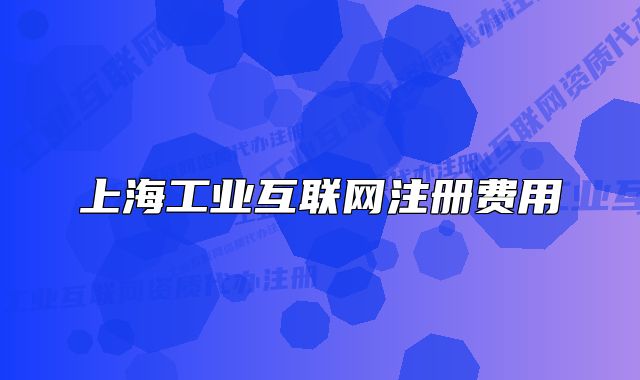上海工业互联网注册费用
