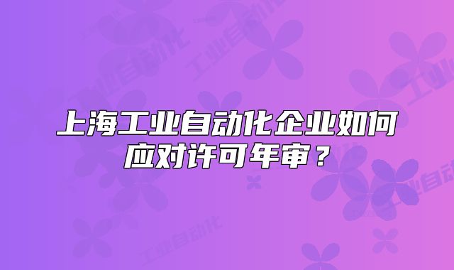 上海工业自动化企业如何应对许可年审?