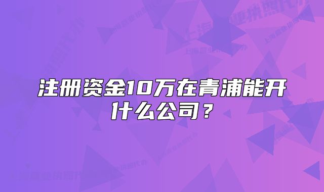 注册资金10万在青浦能开什么公司?