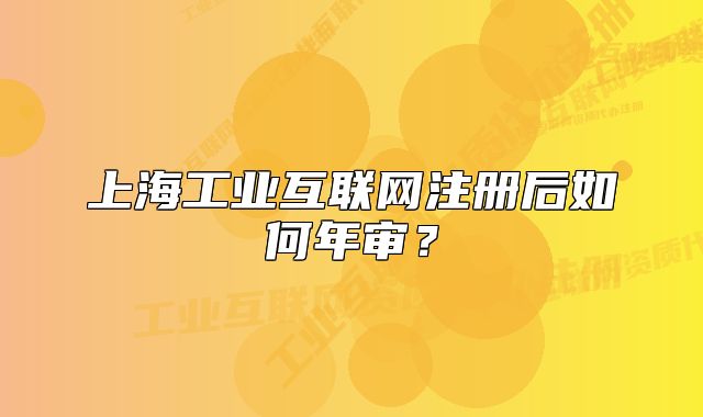 上海工业互联网注册后如何年审?