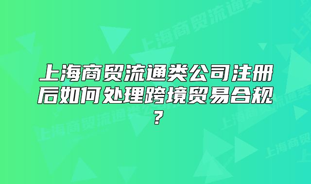 上海商贸流通类公司注册后如何处理跨境贸易合规?