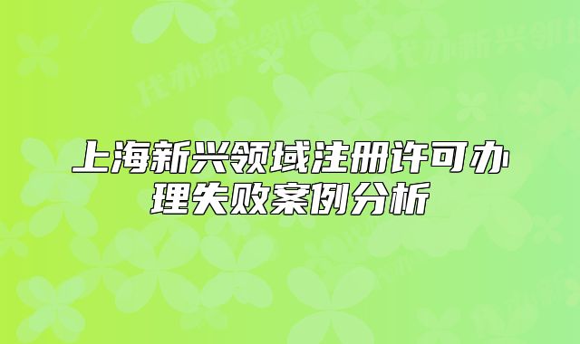 上海新兴领域注册许可办理失败案例分析