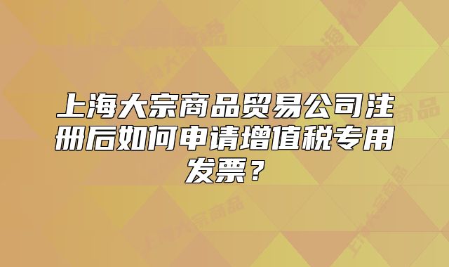 上海大宗商品贸易公司注册后如何申请增值税专用发票?