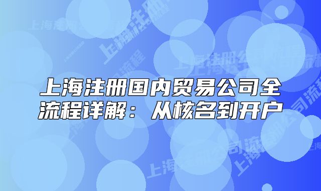 上海注册国内贸易公司全流程详解：从核名到开户