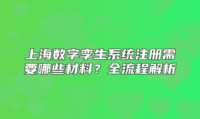 上海数字孪生系统注册需要哪些材料?全流程解析