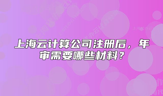 上海云计算公司注册后，年审需要哪些材料？