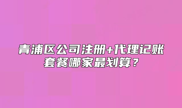 青浦区公司注册+代理记账套餐哪家最划算?