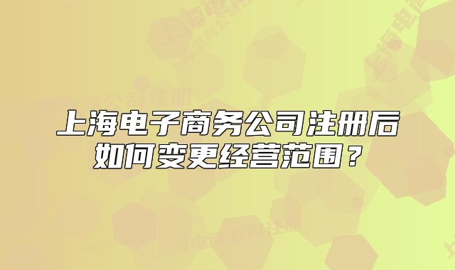 上海电子商务公司注册后如何变更经营范围?