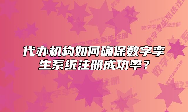 代办机构如何确保数字孪生系统注册成功率?