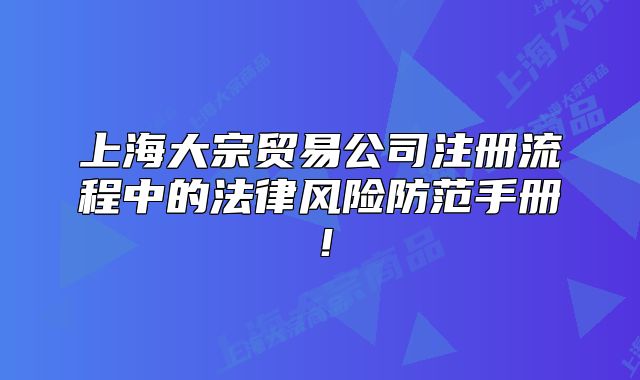上海大宗贸易公司注册流程中的法律风险防范手册!