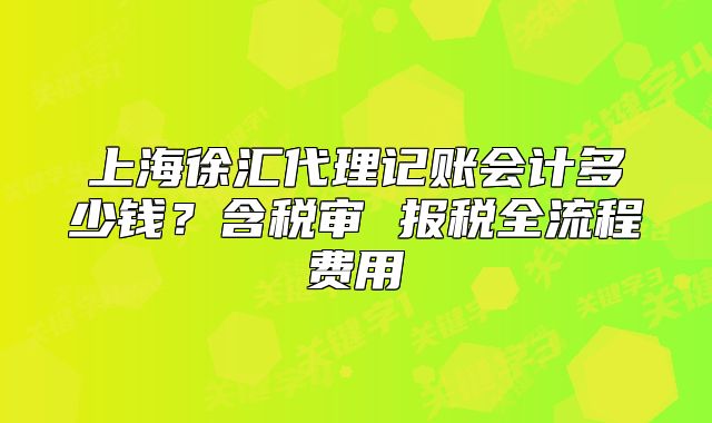上海徐汇代理记账会计多少钱?含税审 报税全流程费用