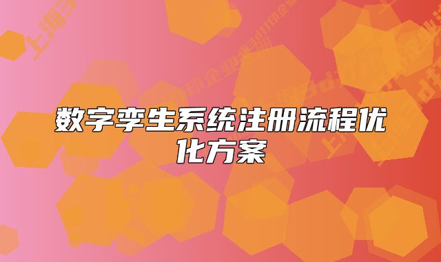 数字孪生系统注册流程优化方案