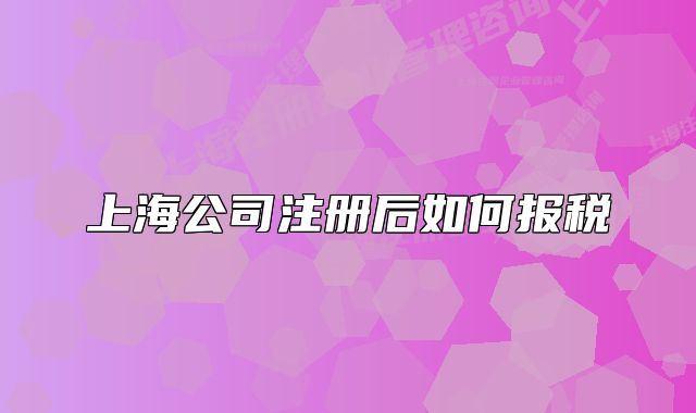 上海公司注册后如何报税
