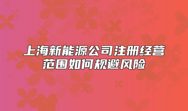 上海新能源公司注册经营范围如何规避风险