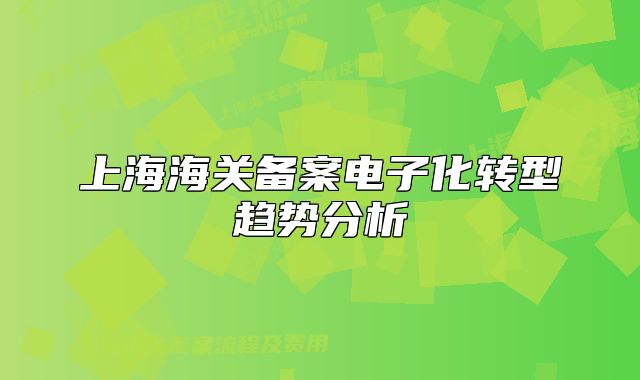 上海海关备案电子化转型趋势分析