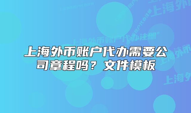 上海外币账户代办需要公司章程吗?文件模板