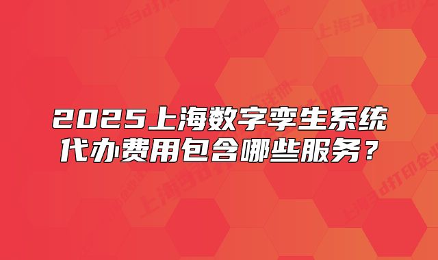 2025上海数字孪生系统代办费用包含哪些服务?