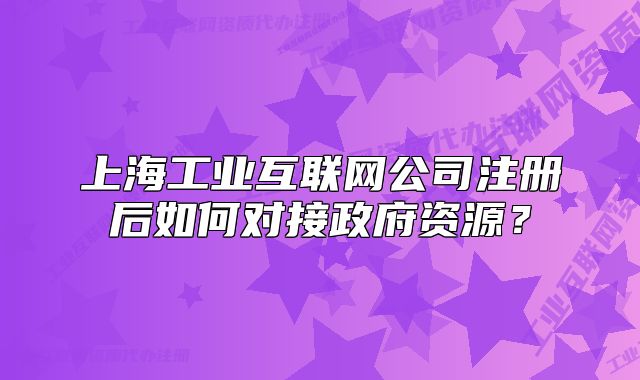 上海工业互联网公司注册后如何对接政府资源?