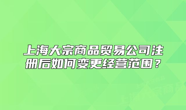 上海大宗商品贸易公司注册后如何变更经营范围？