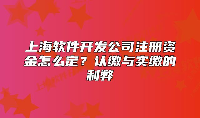 上海软件开发公司注册资金怎么定?认缴与实缴的利弊