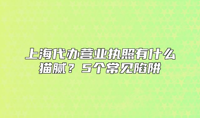 上海代办营业执照有什么猫腻？5个常见陷阱