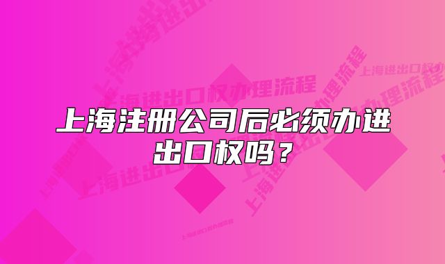 上海注册公司后必须办进出口权吗?