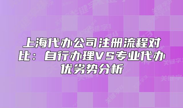 上海代办公司注册流程对比:自行办理VS专业代办优劣势分析