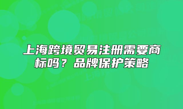 上海跨境贸易注册需要商标吗？品牌保护策略