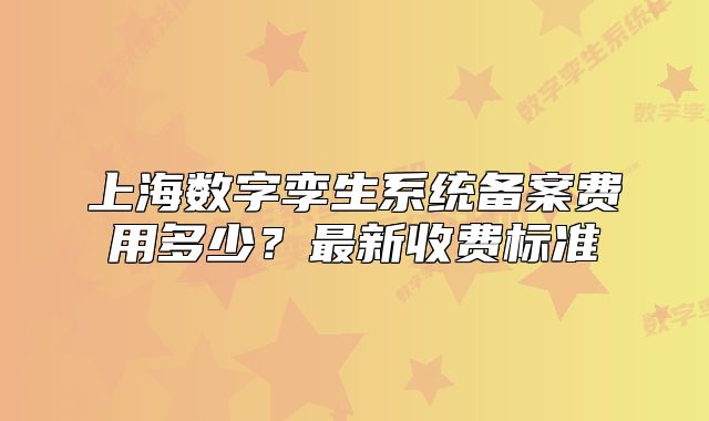 上海数字孪生系统备案费用多少?最新收费标准