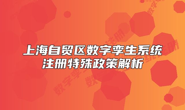 上海自贸区数字孪生系统注册特殊政策解析